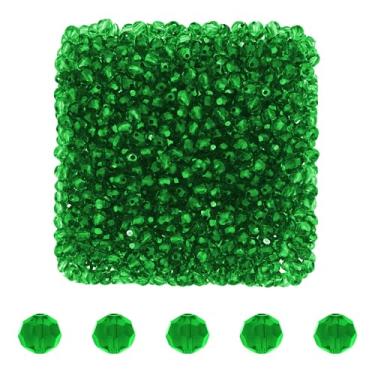 Imagem de Mandala Crafts Contas de cristal redondas verdes de 3 mm – 1000 contas de vidro facetadas para fabricação de joias, pulseiras, colares, brincos e contas
