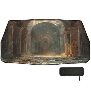 Imagem de Guarda-sol SUV interior do templo antigo para proteção de isolamento térmico de para-brisa para janela de carro SUV 147 x 75 cm guarda-chuva de carro