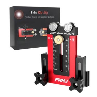 Imagem de Gabarito de serra de mesa fina com 2 polias - Guia de precisão para cortes repetitivos de tiras estreitas, compatível com ranhura em U de 9,5 cm x 3/10.2 cm e 1/10.2 cm x 3/20.3 cm T-Slot Guia de