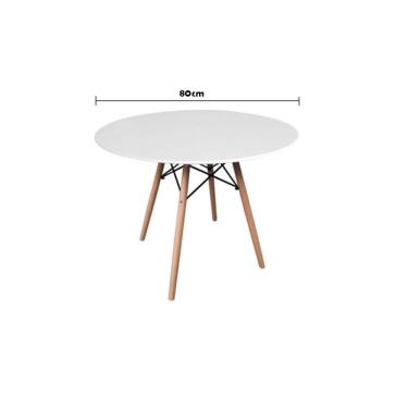 Imagem de Mesa De Jantar Redonda Eames Eiffel 80cm Branca