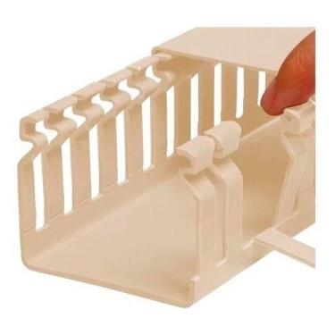 Imagem de Canaleta Recorte Aberto Creme 80x35mm 2 Metros - Dutoplast