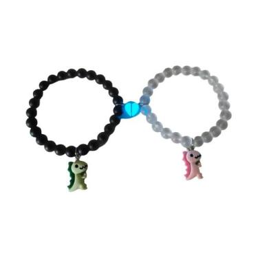 Imagem de 2 peças/set coração luminoso bonito dinossauro casal pulseira moda pul