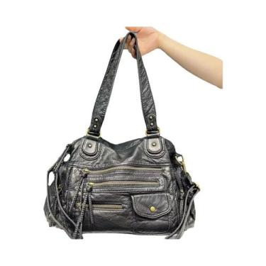 Imagem de Bolsa Transversal De Couro Vintage De Grande Capacidade Para Mulheres,