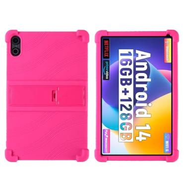 Imagem de QYiiD Capa para tablet FEARWIKY FKYC12 10,36 polegadas Android 14, capa protetora de borracha macia à prova de choque de silicone leve para crianças FEARWIKY C12/JZAPADC12 Tablet 10,4 polegadas, rosa