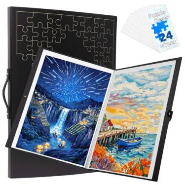 Imagem de Pasta de armazenamento de quebra-cabeça extragrande com 24 folhas de cola, acessórios de moldura de quebra-cabeça para organizadores e armazenamento de quebra-cabeças, protetor de quebra-cabeça à