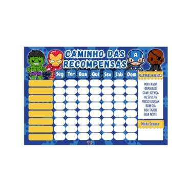 Imagem de Quadro De Rotina Diária Infantil Incentivo Herois Atividades