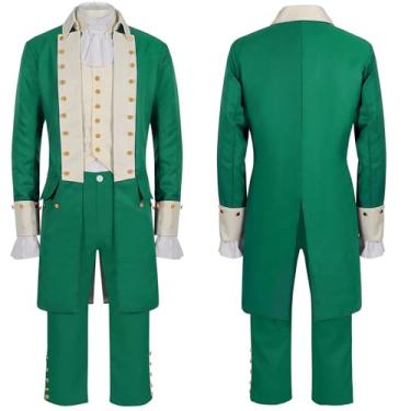 Imagem de Foyacos Adult Prince Flynn Rider Costume Men Halloween Cosplay Outfit Suit Set (green-A, XXXL)