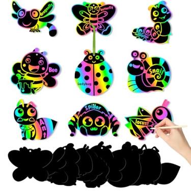 Imagem de HubirdSall 126Pcs Spring Bugs Scratch Bookmarks for Kids Summer Insect Magic Art Magic Color Craft Kit for School Classroom DIY Activity Art Project Party Favor Hanging Gift Tag