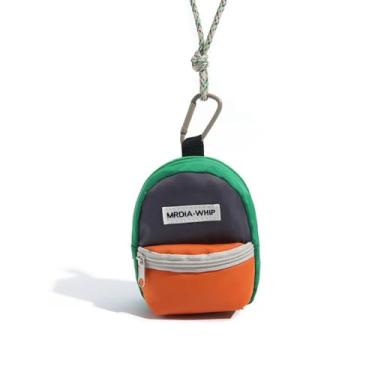Imagem de Bolsa para moedas, bolsa de armazenamento de fone de ouvido de poliéster, pequena para pendurar no pescoço com chave, mini carteira, Verde, Tendência