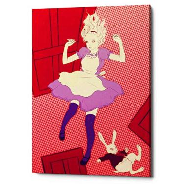 Imagem de Epic Graffiti Arte de parede Alice Falling Giclée, 45,72 cm x 66,04 cm, rosa