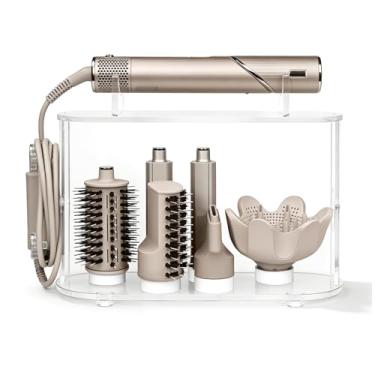 Imagem de Suporte de armazenamento Affogato para Shark FlexStyle HD430C, organizador de mesa, suporte de secador de cabelo, acrílico com gancho de cabo para acessórios, modelador de cachos e escovas difusor