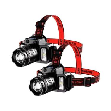 Imagem de Lanterna De Cabeça LED Recarregável À Prova d'Água Portátil Com Zoom E