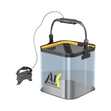 Imagem de Balde De Pesca Transparente E Dobrável, Container Multifuncional Para 