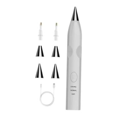 Imagem de Baoblaze Caneta elétrica para pintura com diamantes, sem fio, com de sucção, pontas de reposição para artesãos, ponto cruz faça você mesmo, adultos, Branco