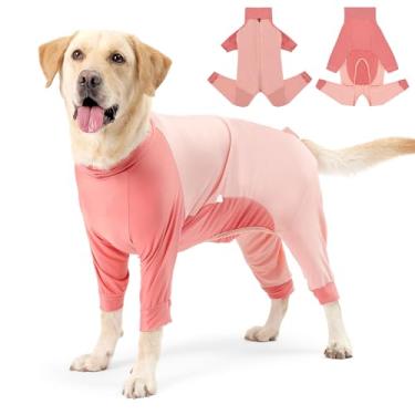 Imagem de Traje de recuperação para cães, macacão pós-esterilização para cães, macacão de manga comprida para recuperação cirúrgica para evitar lamber a queda de cone alternativo