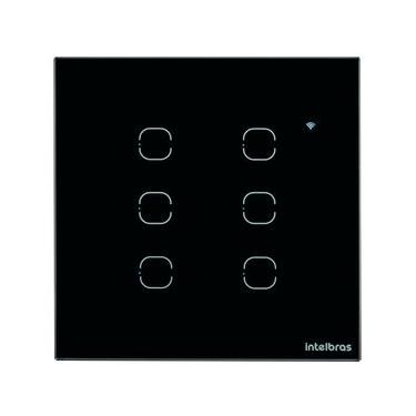 Imagem de Interruptor Smart Touch Wi-Fi Izy com 6 Teclas Preto - Intelbras - EWS 1006