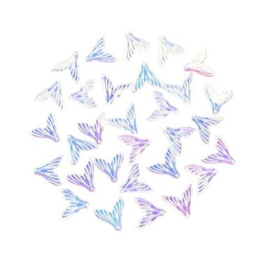 Imagem de Contas De Vidro Em Forma De Cauda De Sereia Coloridas 30pcs DIY Para F