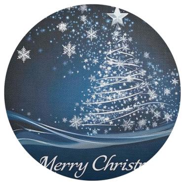 Imagem de xigua Jogo americano redondo para árvore de Natal, conjunto de 1, tapete de mesa redondo antiderrapante resistente ao calor, tapetes de mesa de 48 cm para decoração de cozinha, jantar e festa