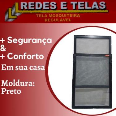 Imagem de Tela Mosquiteira Regulável para Janelas, Preta - LLREDESETELAS, Alumin
