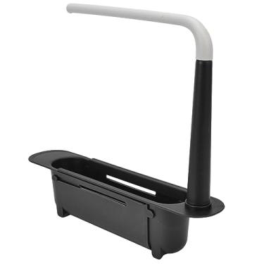 Imagem de Generic Suporte de Rack de Armazenamento de Pia Telescópica Design Expansível Drenagem Ventilada Organizador de Cozinha de Grande Capacidade (Preto)