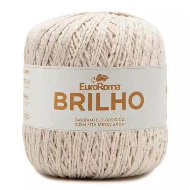 Imagem de Barbante EuroRoma Brilho Prata 46 400g - Cor 100 - Cru - no-brand