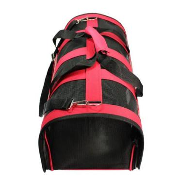 Imagem de Bolsa Transporte Pet Gato Cachorro Caes Animais Faixa Refletiva Passei