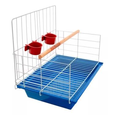 Imagem de Gaiola Poleiro Com Bandeja Calopsitas Periquito Agaporni Passaros Mansos(Azul)
