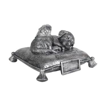 Imagem de Generic Urna funerária em forma de cachorro dormindo, estatueta de resina para animais de estimação, ideal para homenagear seu pet no quintal.