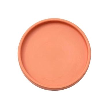 Imagem de Pires de plantas Bandeja coletora redonda simples de paletes, pires vaso cerâmica para áreas internas e externas(Orange,X-Small)