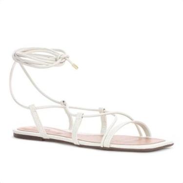 Imagem de Sandália Anacapri Amarração Tiras Finas Snake Off White - Feminino-Feminino