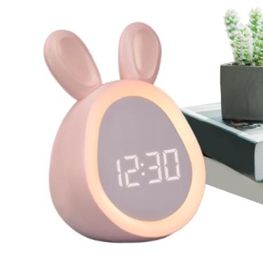 Imagem de Despertador fofo, despertador infantil - Relógios infantis para quartos - Despertador digital, relógios digitais para quartos, carregamento USB, design de luz noturna para crianças