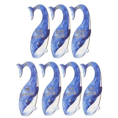 Imagem de Divisórias para armário de bebê, Divisórias para armário de berçário,Organizador de tamanho de armário de desenho animado 7X para roupas | Separadores de roupas de bebê, organizador de cabide de bebê