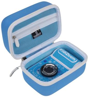Imagem de Tourmate Capa de câmera instantânea infantil para câmera VTech KidiZoom PrintCam, estojo de armazenamento de viagem para VTech KidiZoom PrintCam refil de papel (apenas capa) (azul + branco)