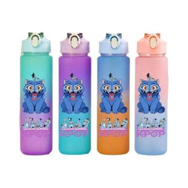 Imagem de Garrafa De Água KPop Demon Hunters De 750ML Com Cores Em Gradiente Par