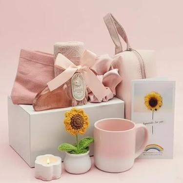 Imagem de Cesta de presente de autocuidado para mulheres, aniversário, dia dos namorados, presentes de dia das mães para ela, mãe, esposa, namorada, conjunto de presente de spa para relaxamento