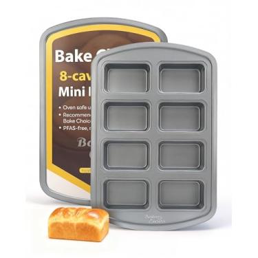 Imagem de Bake Choice Mini forma de pão, conjunto de 8 formas antiaderentes de aço carbono para pão de banana, pão de milho, brownies, cheesecake, muffins, bolo de libra, bolo de carne pequeno, forma de pão