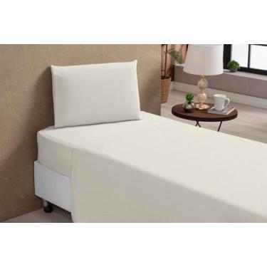 Imagem de Jogo De Lençol Solteiro 3pçs Percal 200 Fios 100% Algodão Toque Macio 