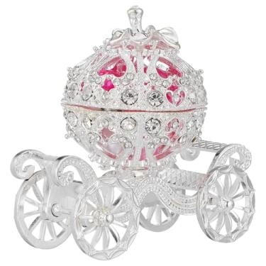 Imagem de BESPORTBLE Caixa de bugigangas de strass, enfeite colecionável decorativo de cristal prateado para decoração de casa, quarto, escritório, presentes de Natal para mulheres