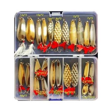 Imagem de Conjunto De Iscas De Pesca Metal Jig Spoon 10 20 25 35pcs Kit Wobblers