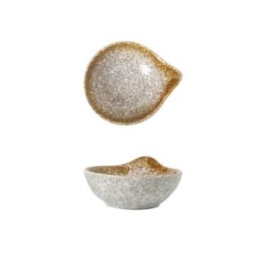 Imagem de KEG801302 Cozinha Casa Restaurante Prato de Molho Prato de Tempero Molho de Soja Prato de Vinagre Cerâmica Sushi Snack Tigela de Tempero Tigelas de Mergulho (Outono Dourado)