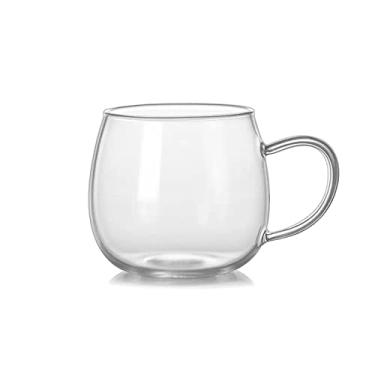 Imagem de KEG801302 Xícara de café moderna de vidro transparente grande simples de 400 ml com alto valor de beleza para casa xícara de café escritório retrô grande copo de calibre