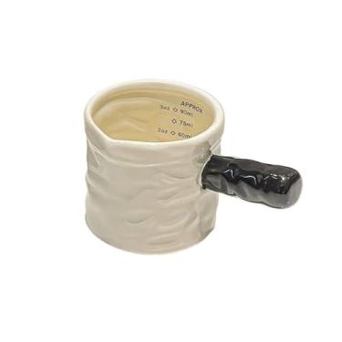 Imagem de Pote de leite de café leve de luxo com escala doméstica multicolorida de cerâmica pequena jarra de leite (preto)