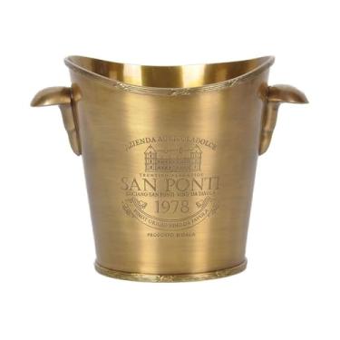 Imagem de Balde de gelo de cobre premium balde de gelo feito à mão balde de pellets de gelo gelado balde de bebida para bar festa acampamento vinho cerveja champanhe balde