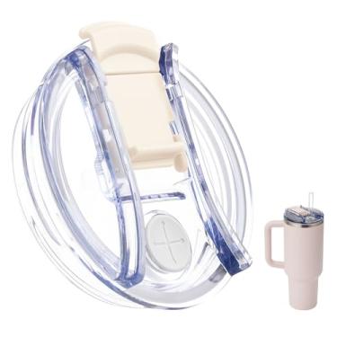 Imagem de Bluwing Tampa de copo de substituição para Stanley Quencher 1,134 g, tampa reutilizável para copo Stanley Quencher 2.0 e copo ProTour (creme)