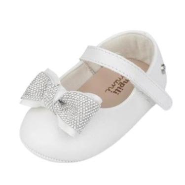 Imagem de Sapatilha Infantil Menina Bebê Laço Strass Nina Pampili-Feminino