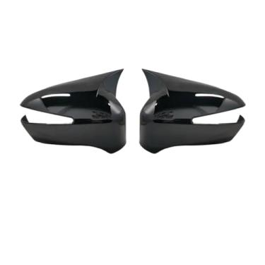 Imagem de Compatível com honda civic 8th gen 2006-2012 fd6 2 peças de plástico abs estilo morcego espelho cobre tampas retrovisor piano preto(Black One Pair)