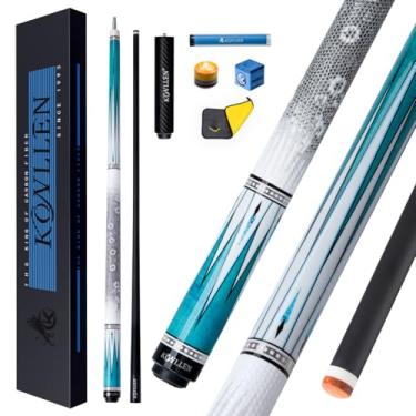 Imagem de KONLLEN Bastão de taco de sinuca de fibra de carbono 147.3 cm Professional Pool Sticks Baixa Deflexão Tacos de bilhar com ponta de 12,5 mm (fácil de controlar, Pro Taper, Ultra-Smooth)