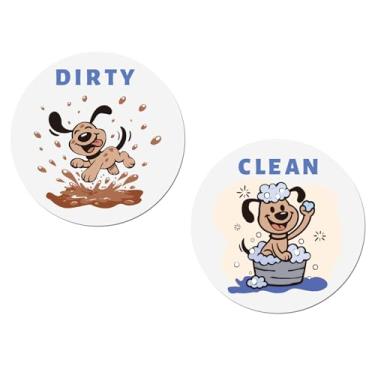 Imagem de Placa Magnética Limpo Sujo para Máquina de Lavar Louça, com Cão Engraçado Dupla Face Indicador Magnético Reversível para Cozinha Frigorífico Lavandaria e Máquina de Lavar e Secar Roupa
