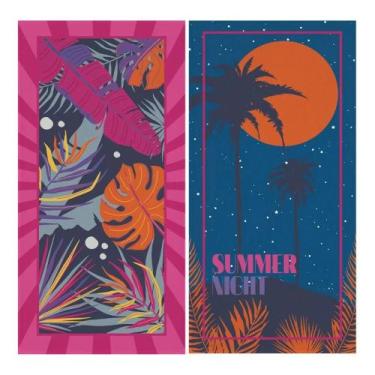 Imagem de Kit 2 Toalhas De Banho Aveludada Estampada Netuno Lepper
