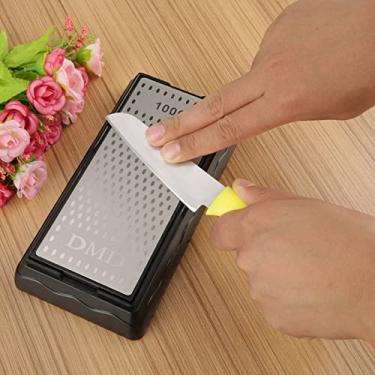 Imagem de Luqeeg Afiador de Diamante de Dupla Face para Facas de Cozinha Pedra de Amolar de Grão 400/1000 Com Base Antiderrapante, Perfeito para Facas, Afiação Fina e Polimento, Essencial para Cozinha